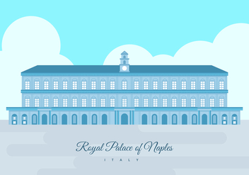 Royal Palace of Naples Building Vector Illustration - бесплатный vector #436475