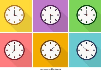 Vector Colorful Clock Icons - vector gratuit #436555 