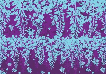 Blue and Purple Wisteria Flowers Vector - Free vector #436705