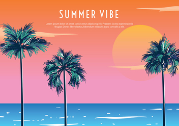 Palmetto Summer Sunset Free Vector - бесплатный vector #436805