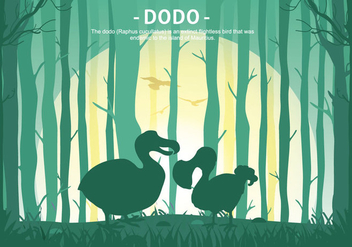 Dodo Cartoon Forest Silhouette Vector Illustration - бесплатный vector #437095