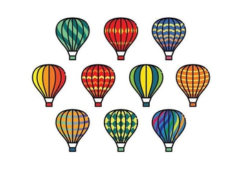 Free Colorful Hot Air Balloons Vectors - Free vector #437165