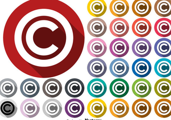 Vector Copyright Symbol Buttons Set - vector #437345 gratis