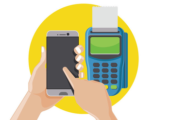 Man Pay by NFC on Smart Phone - Free vector #437445