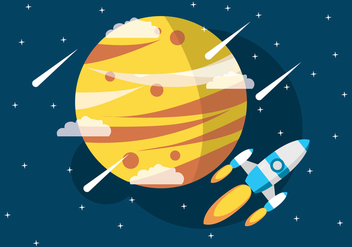 Space Ship In The Universe - vector gratuit #437465 