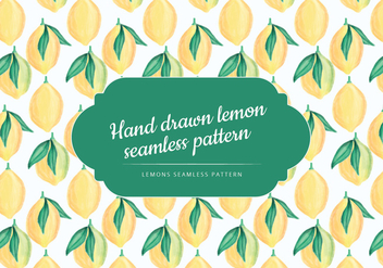 Vector Hand Drawn Lemon Seamless Pattern - vector gratuit #437515 