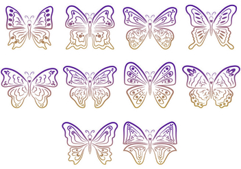 Set Of Mariposa Symbols - vector gratuit #437635 