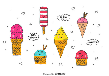 Cartoon Ice Cream Set - vector #437655 gratis