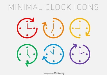 Vector Line Clock Icons - vector #437665 gratis