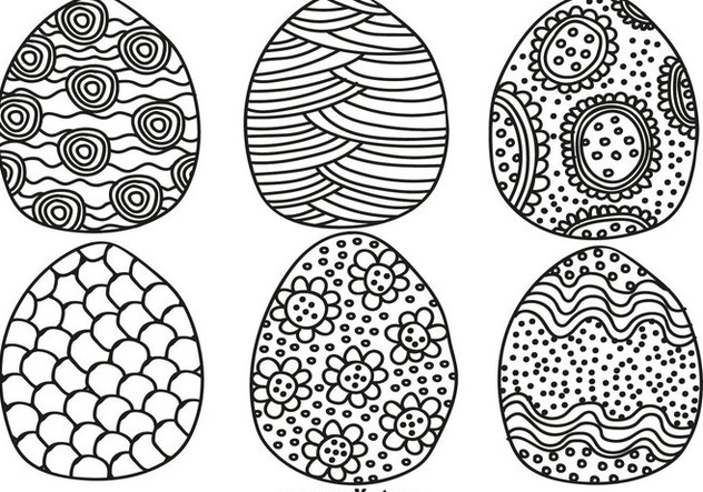 Vector Hand Drawn Easter Eggs For Spring Season - vector gratuit #437675 