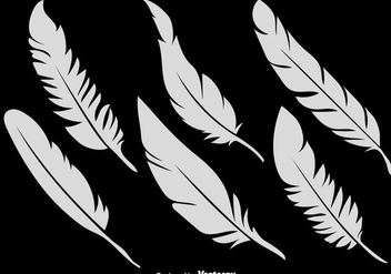 Vector Set Of 6 Feather Icons - vector gratuit #437695 