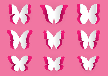 Paper Cut Butterfly Vector Pack - vector gratuit #437775 