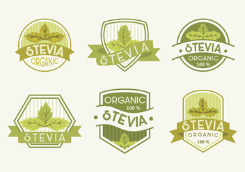 Fresh Green Stevia Label Vector Illustration - Free vector #437825