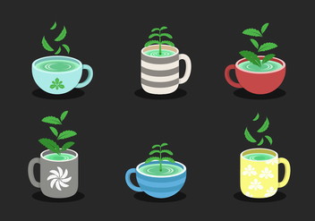 Stevia With Cup Vector Collection - Kostenloses vector #437855