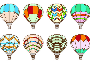Set Of Hot Air Balloon Vectors - vector gratuit #437955 