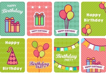 Fun Colorful Birthday Card Vector s - Free vector #438045
