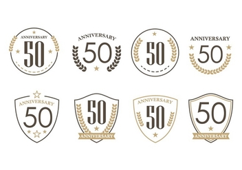 50th Years Anniversary Badges - бесплатный vector #438185