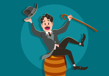 Charlie Chaplin Sits On A Barrel - Kostenloses vector #438195