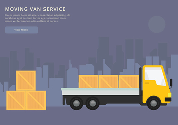 Moving Van or Truck. Transport or Delivery Illustration. - vector gratuit #438265 
