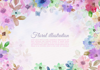 Free Vector Colorful Watercolor Flower Border - Free vector #438295