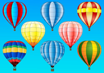 Hot Air Balloon vector set - бесплатный vector #438495