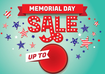 Memorial Day Sale Background Template - Free vector #438665