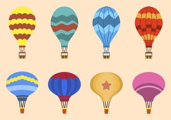 Flat Hot Air Balloon Vectors - vector gratuit #438675 