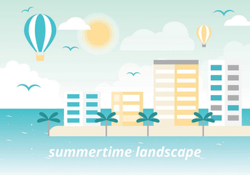 Free Summer Vacation Vector Landscape - Free vector #438755