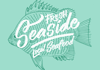 Fresh Local Seafood Fish Design - бесплатный vector #438785