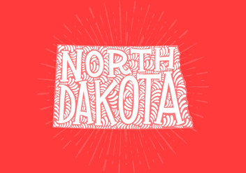 North Dakota state lettering - vector #438845 gratis
