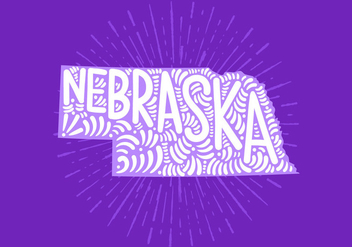 Nebraska state lettering - vector gratuit #438855 
