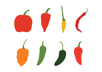 Different Chili Peppers Vector Pack - бесплатный vector #439325
