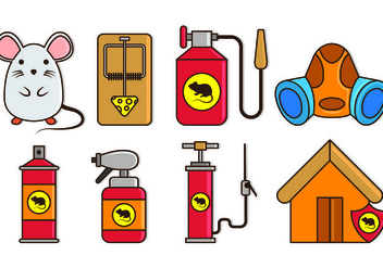 Pest Control and Mouse Trap Icons - Free vector #439395