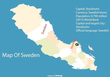 Retro Map of Sweden - vector #439465 gratis