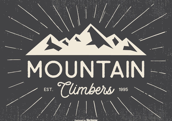 Retro Typographic Mountian Climbers Illustration - Free vector #439475