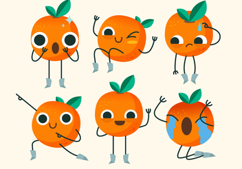 Clementine Cute Character Pose Vector Illustration - vector gratuit #439545 