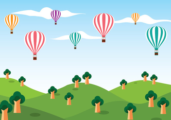 Hot Air Balloon Vector Background - бесплатный vector #439615
