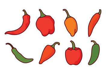 Chili Peppers Vector Pack - бесплатный vector #439705