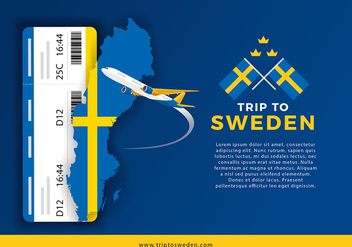 Sweden Map and Trip For Ticket Vector - Kostenloses vector #439795