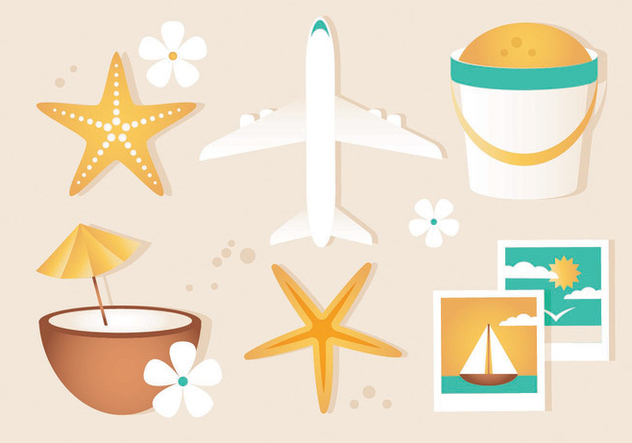 Free Vector Summer Travel Elements - Free vector #440165