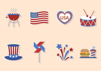Flat USA Independence Day Vectors - vector gratuit #440335 