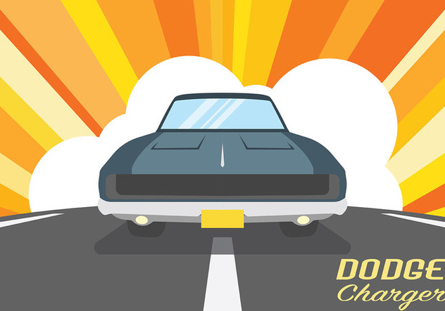 Dodge Charger Vector Background - vector gratuit #440635 