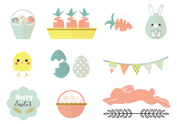 Pastel Easter Vector Pack - Free vector #440655