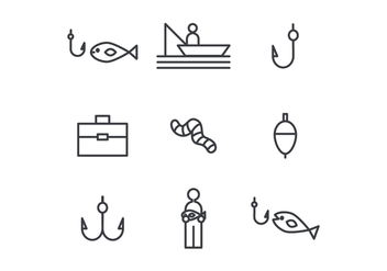 Fishing Outlined Icons - vector #440895 gratis