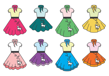 Poodle Skirt Collection - vector #441035 gratis