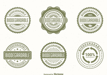 Green Biodegradable Vector Labels - vector #441325 gratis