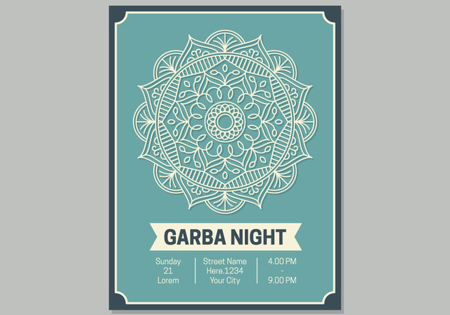 Garba Poster Template - бесплатный vector #441595
