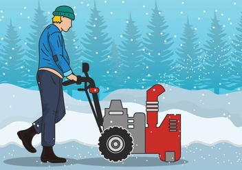 Snow blower vector illustration - vector gratuit #441685 