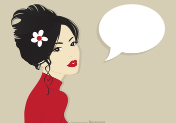 Portrait Of A Beautiful Asian Woman Vector - Free vector #441905