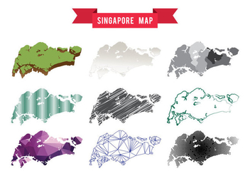 Singapore Map Vector - бесплатный vector #441975